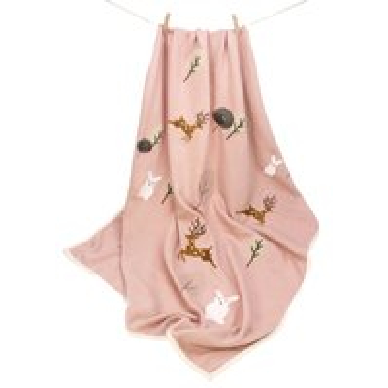 gebreide babydeken met hertjes